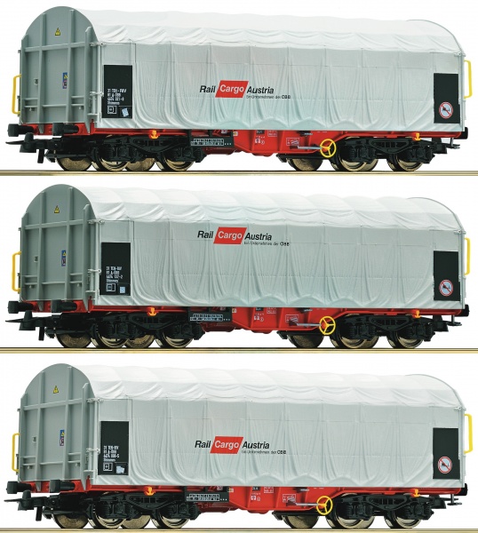 Set of 3 slide tarpaulin coil transport cars<br /><a href='images/pictures/Roco/161537.jpg' target='_blank'>Full size image</a>